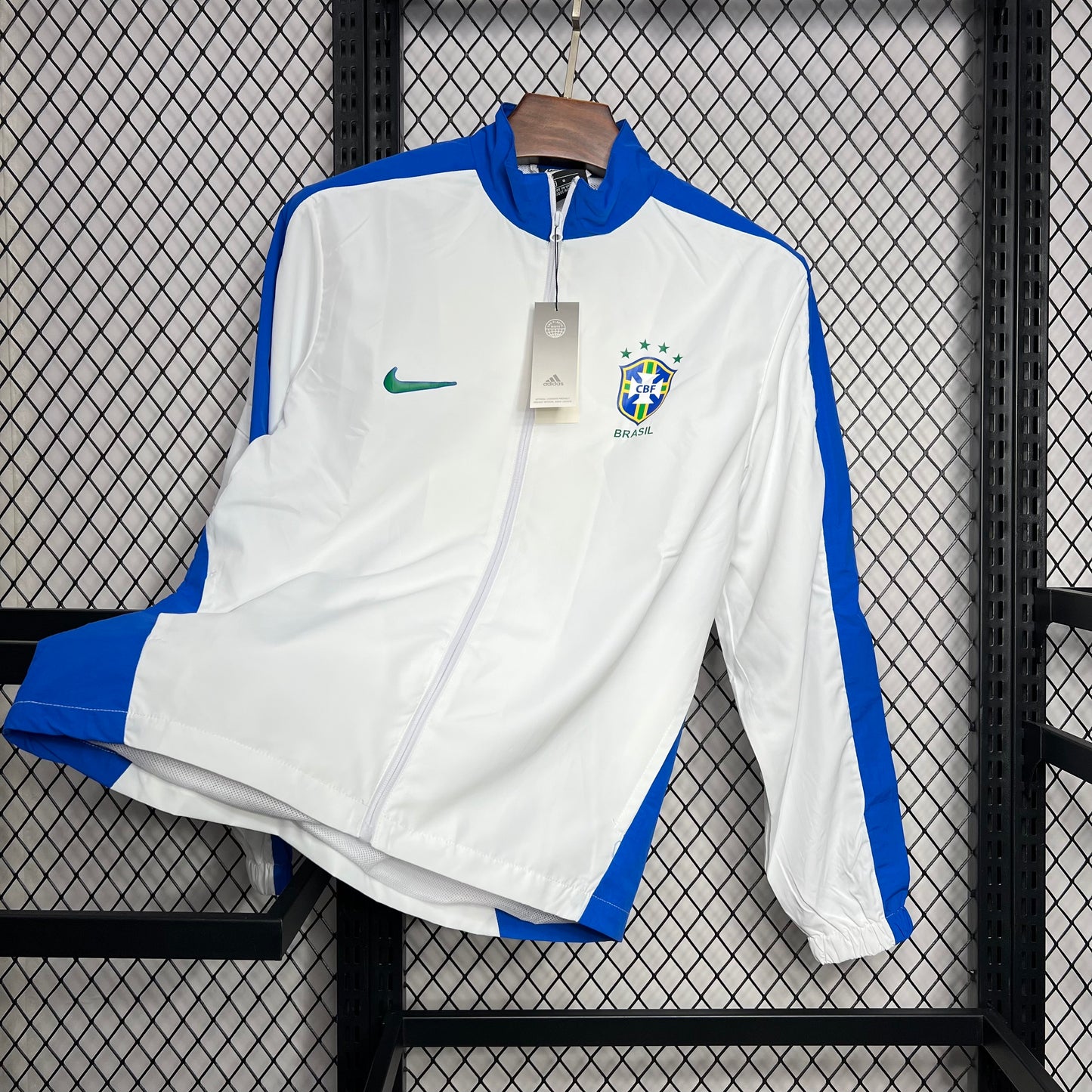 Brazil 1994 Retro Windbreaker – White & Blue Seleção Jacket