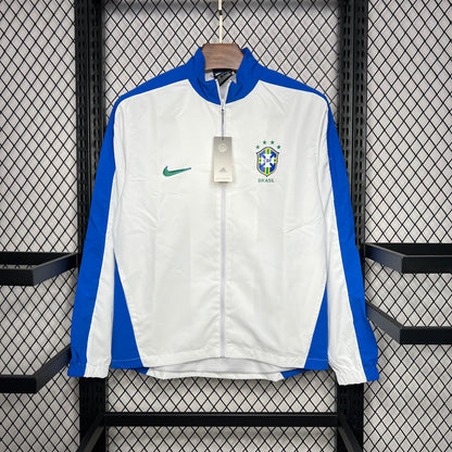 Brazil 1994 Retro Windbreaker – White & Blue Seleção Jacket
