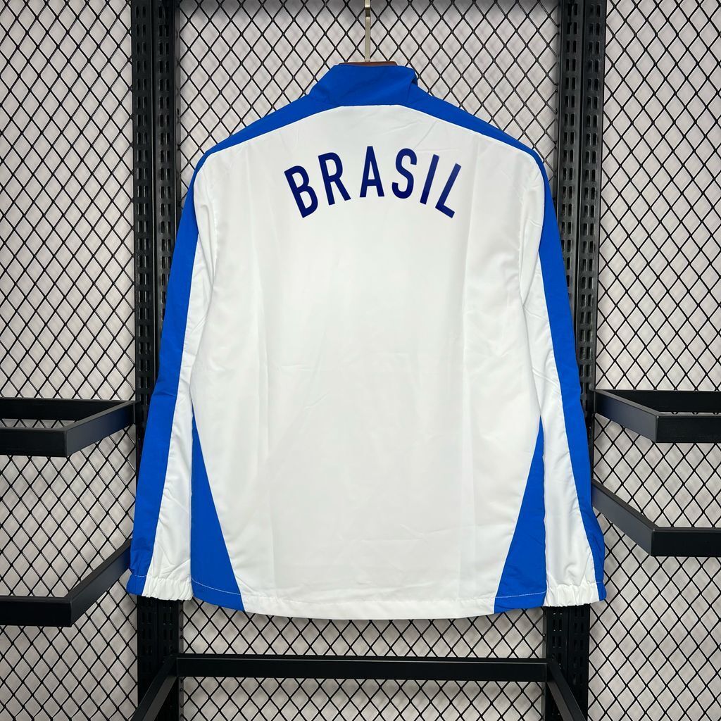 Brazil 1994 Retro Windbreaker – White & Blue Seleção Jacket