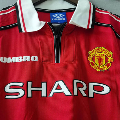 Manchester United 1998/99 Home Shirt – Retro Treble Season (Short & Long Sleeve) - Retro Matchday Manchester United