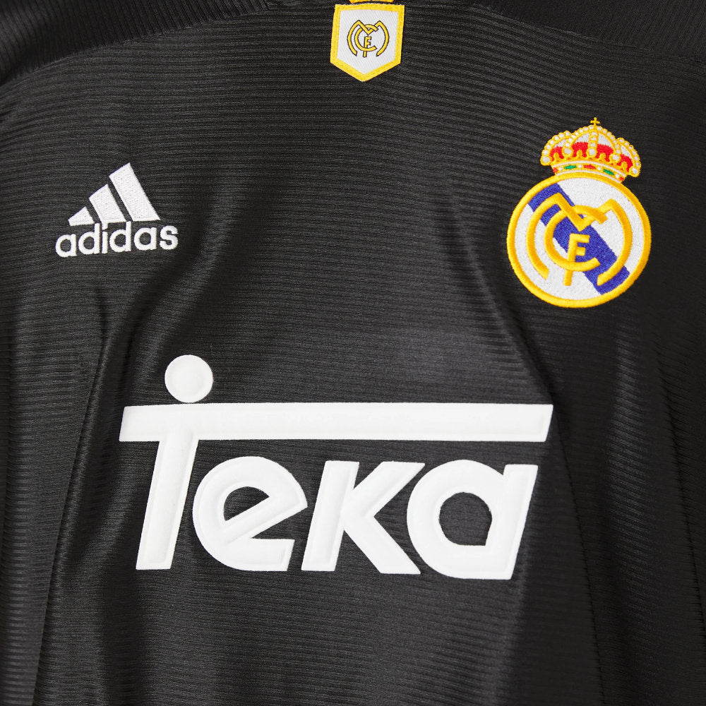 Real Madrid 1999/00 Away Retro Shirt – Black (Short Sleeve) -Retro Matchday 1999 2000